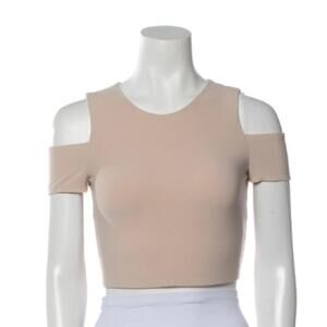 Alice + Olivia Ballet Pink Cold Shoulder Crop Top